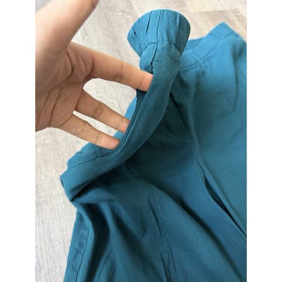 J Jill Linen Wide Leg Crop Pants Women’s Green Teal Color Linen Blend Size Large - Picture 9 of 9